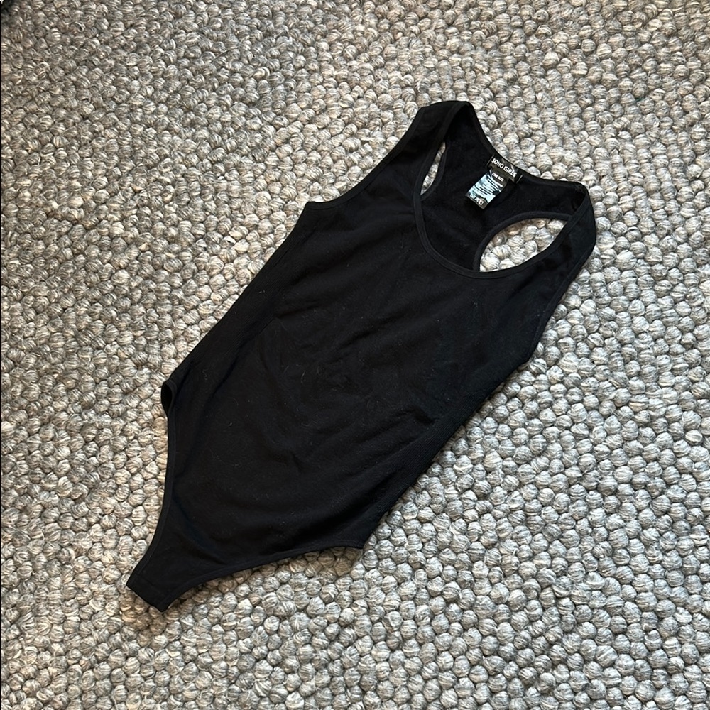 Soho Girls Black Basic Clasp Front Bodysuit 
One Size